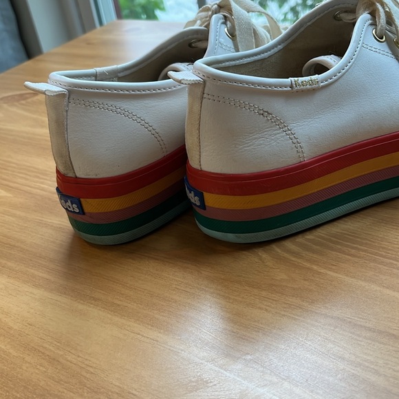 Keds Triple Up Rainbow White Leather Sneaker Platform Women’s Size 8 - Picture 4 of 8